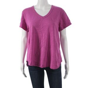 Wilt Womens Basic V-Neck Short Sleeve T-Shirt Pink Cotton Size L